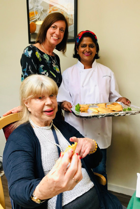 Home manager, Paula Windmill with Sudesh O’Byrne and resident Margaret Belchamber.